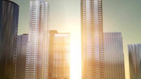Business-Skyscrapers-at-Sunset